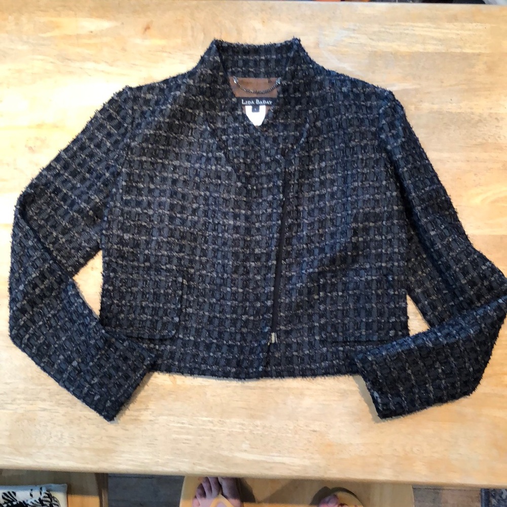Lida Baday black/brown tweed short blazer